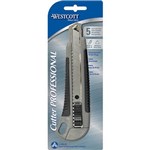 WESTCOTT 84005 PROFESSIONAL KNIFE CUTTER WITH BLADE 18MM GREY