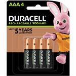 DURACELL 800MAH RECHARGEABLE PRECHARGED BATTERY AAA PK4