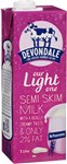 DEVONDALE LONG LIFE SEMI SKIM MILK 1 LITRE