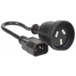 CYBERPOWER UPS POWER CABLE IEC C14 PLUG TO 3PIN SOCKET 150MM BLACK