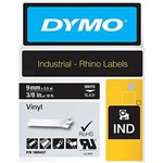DYMO 1805437 RHINO INDUSTRIAL TAPE VINYL 9MM WHITE ON BLACK