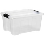 STORAGE BOX TRANSPARENT LID  BODY BLACK HANDLE 15L