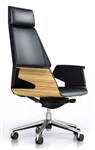 EXECUTOR V LEATHER CHAIR VENEERED ARM REST