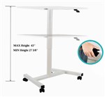 INFINITY PNEUMATIC LECTURN DESK WITH CASTORS 700 X 480MM WHITE