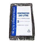 AUSTAR CONTRACTOR BIN LINER HEAVY DUTY 240 LITRE BLACK CTN100