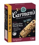 CARMANS MUESLI BAR FRUITS  NUTS BULK PACK OF 12
