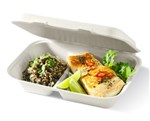 23X15X8CM  9X6X3IN 2COMPARTMENT WHITE PLANT FIBRE CLAMSHELL CTN250