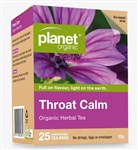 PLANET ORGANIC THROAT CALM HERBAL TEA BAG 25PK