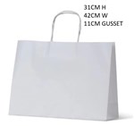 WHITE KRAFT BOUTIQUE BAGS MEDIUM LANDSCAPE 31X42X11  SINGLE BAG SHIPS FROM SYDNEY