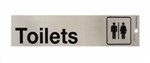 TOILET MENS AND LADIES SILVER SELF ADHESIVE SIGN