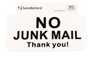 SANDLEFORD 75 X 38 MM NO JUNK MAIL SELF ADHESIVE SIGN