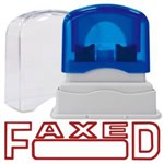 SHINY PRE INKED STAMP FAXED WITH DATE SPACE RED