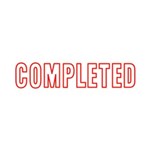 SHINY PRE INKED STAMP OUTLINE TEXT COMPLETED RED