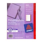 AVERY 85805 DIVIDER 15 INDEX TABS A4 RED