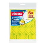 VILEDA ALL PURPOSE YELLOW CLEANING CLOTH 6PK