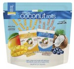 TROPICAL FIELDS COCONUT ROLLS 22 X 15G PACK SHIPS FROM SYDNEY