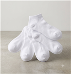 PREMIUM UNISEX TRYON ANKLE SOCKS WHITE 5 PAIR PACK