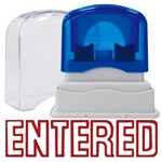 SHINY PREINKED STAMP ENTERED RED