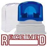 SHINY PRE INKED STAMP RECEIVED WITH DATE SPACE RED