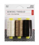 3 ON THREAD   CREAMBEIGEBROWN