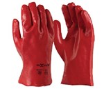 MAXISAFE CHEM RESISTANT GLOVES CHEMICAL RESISTANT GLOVE PVC SINGLE DIPPED RED 27CM