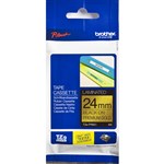 BROTHER TZEPR851 LAMINATED LABELLING TAPE 24MM X 4M BLACK ON PREMIUM GLITTER GOLD