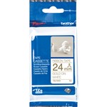 BROTHER TZER254 RIBBON TAPE 24MM GOLD ON WHITE