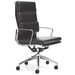 MANTA MANAGERS CHAIR HIGH BACK WITH ARMS LEATHER BLACK