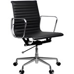 AERO MANAGERS CHAIR MEDIUM BACK WITH ARMS LEATHER BLACK