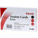 ESSELTE 31686 SYSTEM CARDS 127X203MM RULED WHITE PK100
