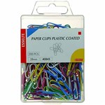 ESSELTE 40845 PAPER CLIP SMALL ROUND 28MM PLASTIC COATED ASSORTED COLOURS BX200