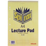 SPIRAX 40900 905 LECTURE PAD PUNCHED PERFORATED TOP OPENING A4 140 PAGE