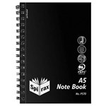SPIRAX 5657000 P570 POLYPROPYLENE SPIRAL NOTEBOOK SIDE OPENING A5 WITH POCKET 200 PAGE