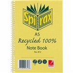 SPIRAX 56802 812 802 RECYCLED SPIRAL NOTEBOOK SIDE OPEN A5 120 PAGE