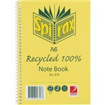 SPIRAX 56803 813 803 RECYCLED SPIRAL NOTEBOOK SIDE OPEN A6 100 PAGE