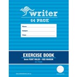 WRITER EB6101 EXERCISE BOOK 225 X 175MM RULED 8MM 64 PAGE