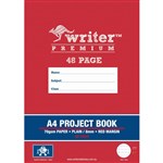 WRITER PREMIUM PROJECT BOOK 8MM PLAINRULED 70GSM 48 PAGE A4 ROBOT