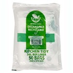 ENVIROCHOICE BINLINER HIGH DENSITY 36 LITRE DEGRADEABLE  CLEAR  PACK 50