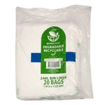 ENVIROCHOICE DEGRADEABLE BIN LINER LOW DENSITY 240 LITRE CLEAR PACK 20