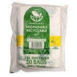 ENVIROCHOICE BINLINER LOW DENSITY 75L DEGRADEABLE CLEAR PACK 50