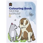 EDUCATIONAL COLOURS CATS AND DOGS COLOURING BOOK 250GSM 20 PAGE A4