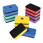 EDUCATIONAL COLOURS MINI MAGNETIC WHITEBOARD ERASERS ASSORTED PACK 10
