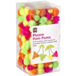 COLORIFIC POM POMS NEON COLOURS ASSORTED SIZES AND COLOURS PACK 50
