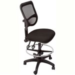 RAPIDLINE EM300D MESH CHAIR MEDIUM BACK FABRIC SEAT BLACK WITH DRAFTING KIT