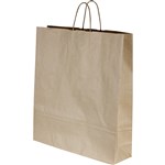KRAFT PAPER CARRY BAG 500MM X 450MM X 120 TWIST HANDLE BROWN CTN 250