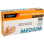 CAPRI VINYL GLOVE POWDER FREE CLEAR MEDIUM PACK 100