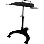 SYLEX UPANATOM SIT STAND MOBILE LAPTOP DESK MOUSE TRAY  CUP HOLDER 600 X 385MM BLACK