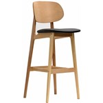 DURAFURN BAN BARSTOOL BLACK DOLARO VINYL SEAT TROJAN OAK FRAME