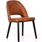 DURAFURN SEMIFREDDO CHAIR BLACK LEGS TAN FABRIC SEAT