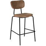 DURAFURN TIRAMISU BARSTOOL BLACK FRAME MOCHA FABRIC
